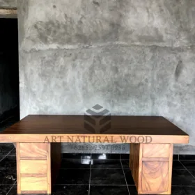 meja biro kantor kayu trembesi-meja kantor kayu solid-meja biro kayu utuh-meja biro kayu minimalis-meja kantor kayu minimalis