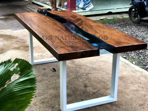 meja makan minimalis kayu trembesi-meja makan minimalis kayu jati-meja kayu minimalis