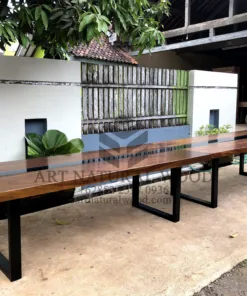 meja resin kayu trembesi-meja kayu besar-meja meeting kantor kayu besar-meja rapat-meja river kayu