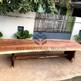 meja panjang kayu trembesi-meja kayu besar-meja kayu utuh-meja kayu solid-meja kayu tebal