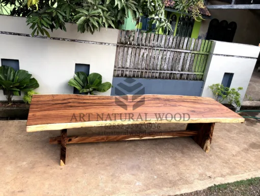 meja panjang kayu trembesi-meja kayu besar-meja kayu utuh-meja kayu solid-meja kayu tebal