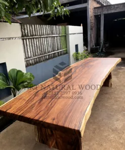 meja panjang kayu trembesi-meja kayu besar-meja kayu utuh-meja kayu solid-meja kayu tebal