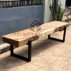 bangku kayu kaki besi-bangku meja makan-bangku kayu solid-bangku kayu trembesi-bangku industrial