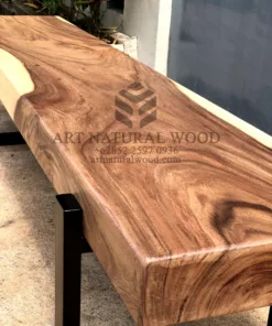 bangku kayu kaki besi-bangku meja makan-bangku kayu solid-bangku kayu trembesi-bangku industrial