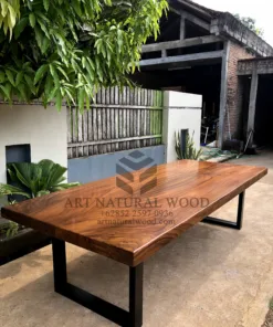 meja rapat minimalis kayu trembesi-meja meeting industrial-meja meeting panjang-meja meeting colokan-suar conference table