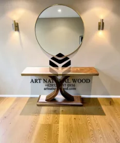 console table kayu antik trembesi-meja konsul antik-meja foyer kayu trembesi