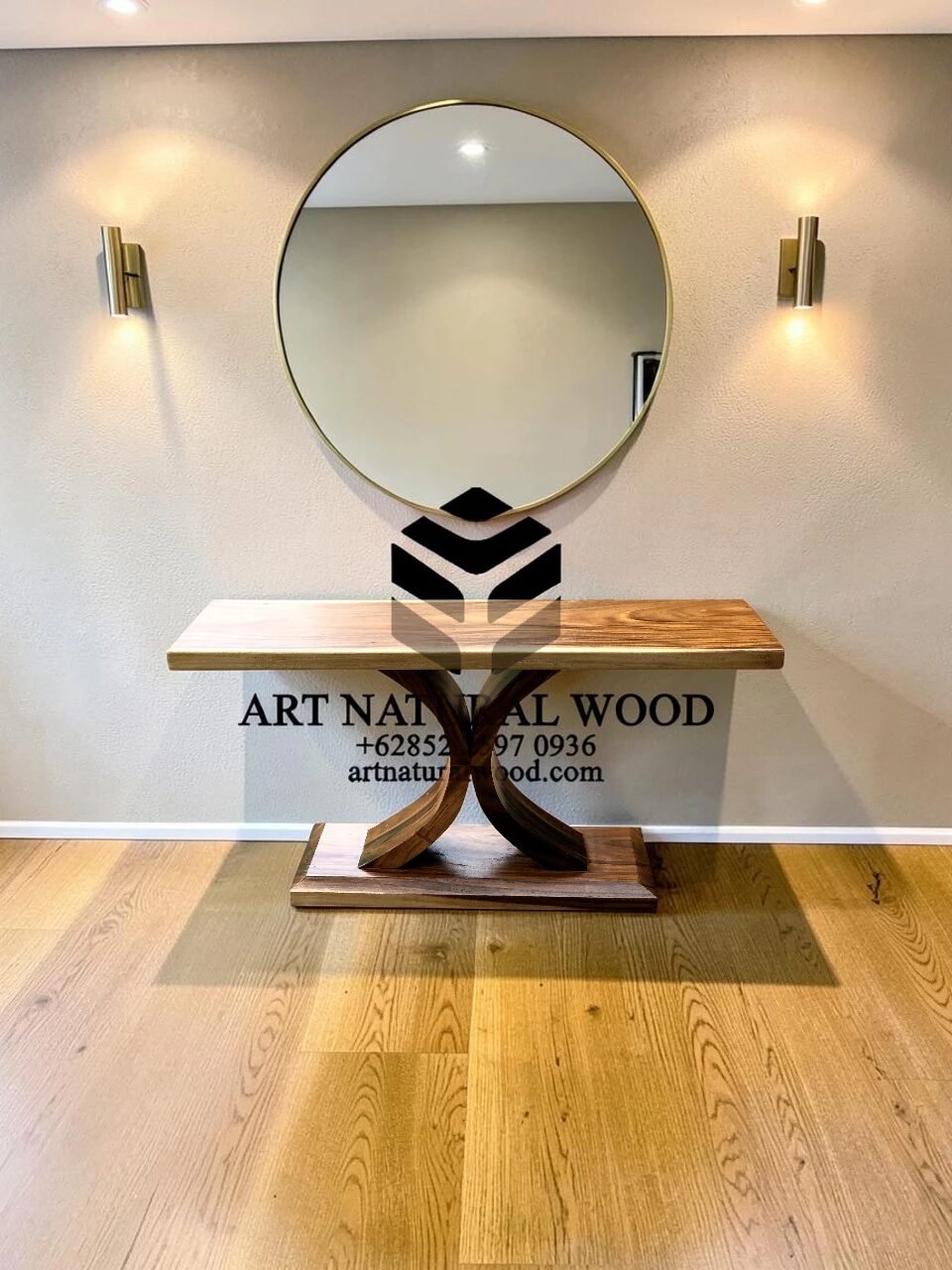 console table kayu antik trembesi-meja konsul antik-meja foyer kayu trembesi