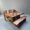 meja antik kayu trembesi-meja kayu besar-meja makan antik-meja makan unik-meja makan kayu utuh