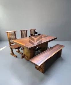 meja antik kayu trembesi-meja kayu besar-meja makan antik-meja makan unik-meja makan kayu utuh