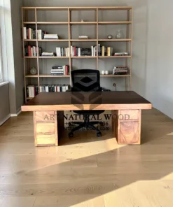meja biro kantor kayu trembesi-meja kantor kayu solid-meja biro kayu utuh-meja biro kayu minimalis-meja kantor kayu minimalis