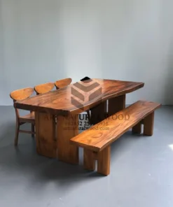 meja kayu utuh-meja kayu solid-meja makan kayu solid-meja kayu besar-meja kayu trembesi-meja makan kayu trembesi
