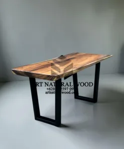 meja makan industrial kayu trembesi-meja cafe industrial-meja kayu besar-meja makan kayu trembesi-meja cafe trembesi