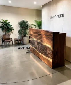 meja resepsionis kayu trembesi-meja resepsionis kantor-meja tresepsionis hotel-meja lobi kantor