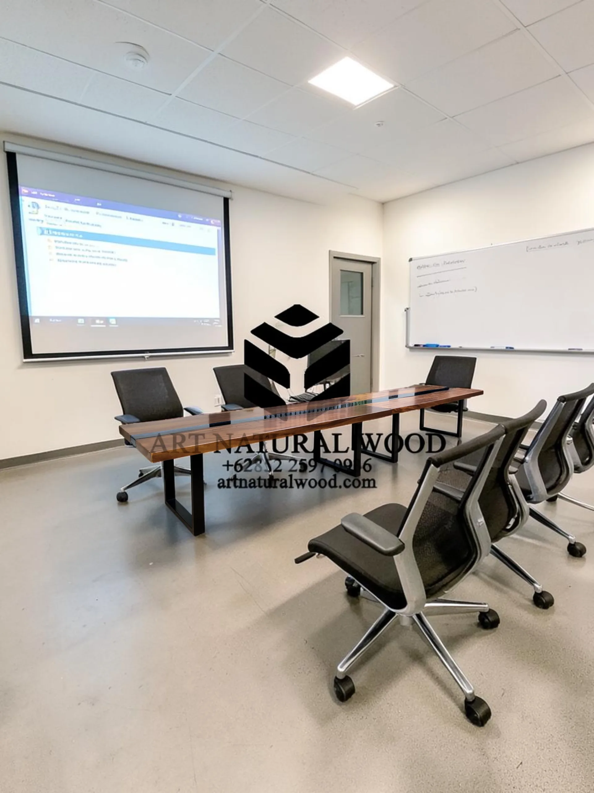 meja resin kayu trembesi-meja kayu besar-meja meeting kantor kayu besar-meja rapat-meja river kayu