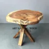 meja tamu bundar alami kayu trembesi-coffee table bulat natural-meja tamu kayu utuh-coffee table kayu alami