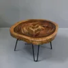 meja tamu kayu trembesi bundar-coffee table bundar-meja kopi bundar-meja tamu bulat-meja tamu kaki besi-meja kayu besar