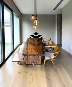 set meja makan alami-meja kayu besar-meja kayu trembesi-meja kayu jati-meja makan kayu solid