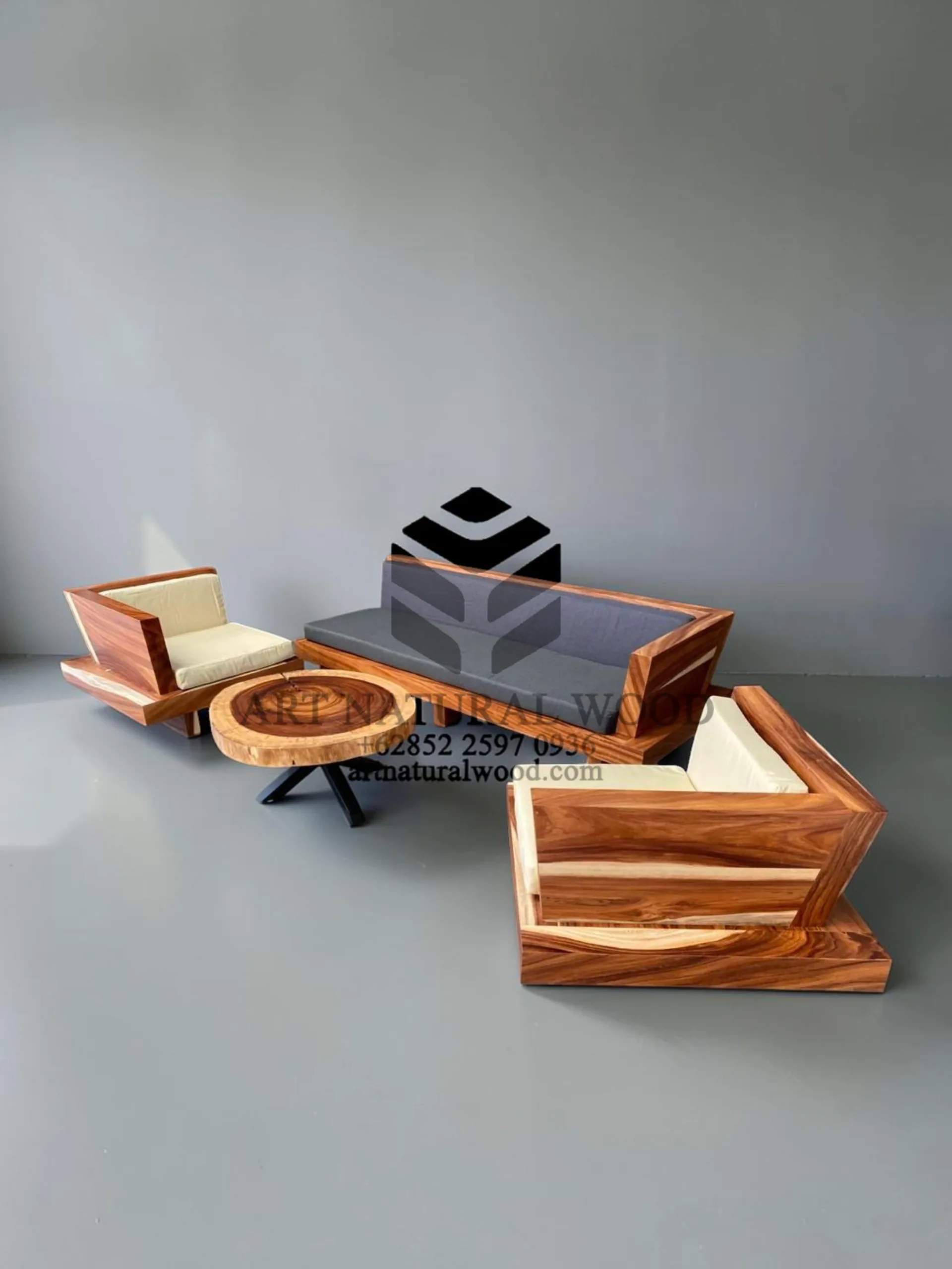 sofa tamu kayu solid trembesi