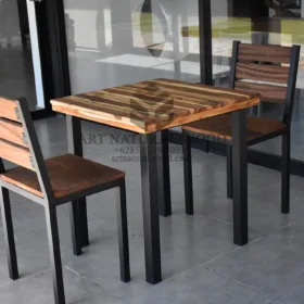kursi minimalis kayu trembesi-kursi makan minimalis industrial