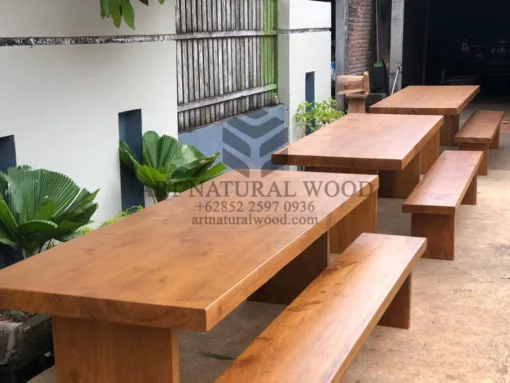 meja kayu jati solid-meja makan kayu jati-meja jati besar-meja jati minimalis
