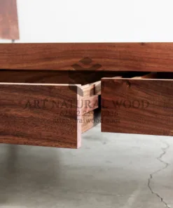 tempat tidur laci minimalis kayu trembesi