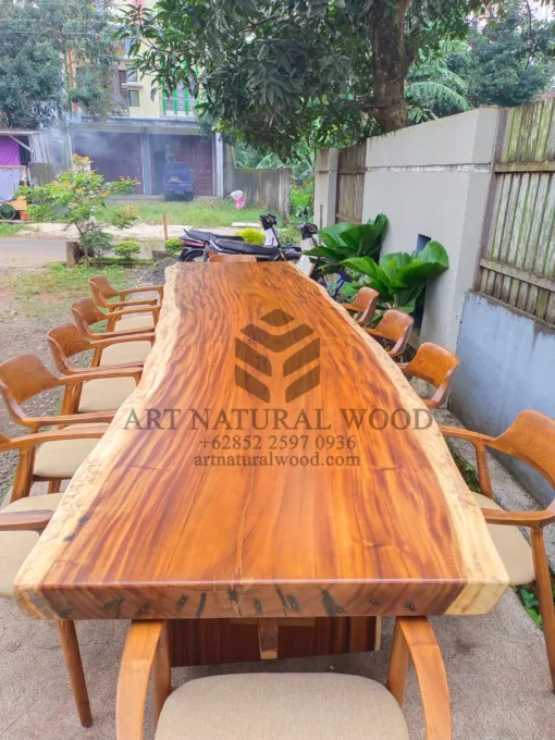 meja makan minimalis kayu besar-meja makan kayu trembesi-,meja meeting kantor-meja kayu besar-meja makan kayu trembesi alami