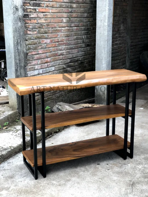 console table minimalis kayu trembesi-meja konsul minimalis-meja industrial design
