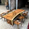 meja makan kayu trembesi besar-meja makan kayu minimalis-meja kayu besar-meja kayu unik