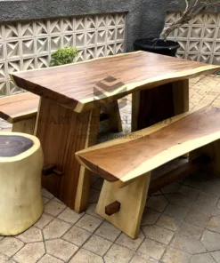 meja cafe kayu alami-meja cafe minimalis-meja kayu natural-meja trembesi soolid-meja kayu solid