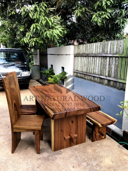 meja cafe kayu minimalis-meja cafe kayu trembesi-meja makan minimalis kayu trembesi-kursi makan kayu trembesi