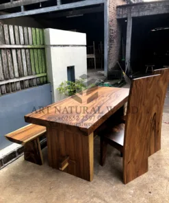 meja cafe kayu minimalis-meja cafe kayu trembesi-meja makan minimalis kayu trembesi-kursi makan kayu trembesi