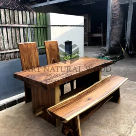 meja cafe kayu minimalis-meja cafe kayu trembesi-meja makan minimalis kayu trembesi-kursi makan kayu trembesi