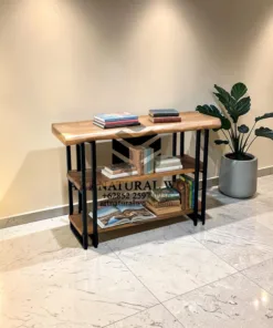 console table minimalis kayu trembesi-meja konsul minimalis-meja industrial design