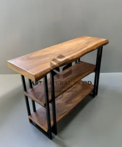 console table minimalis kayu trembesi-meja konsul minimalis-meja industrial design