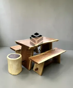 meja cafe kayu alami-meja cafe minimalis-meja kayu natural-meja trembesi soolid-meja kayu solid