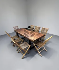 meja makan kayu besar minimalis