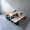 meja makan kayu minimalis trembesi-meja makan minimalis-meja makan industrial