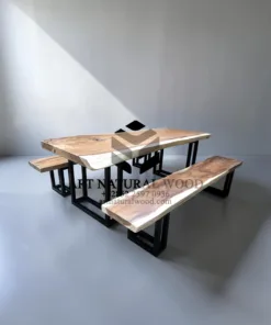 meja makan kayu minimalis trembesi-meja makan minimalis-meja makan industrial