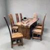 meja makan kayu trembesi minimalis-meja makan kayu-meja kayu besar-meja kayu tebal