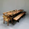 meja makan panjang minimalis-meja kayu besar-meja kayu trembesi-meja makan unik-meja kayu unik
