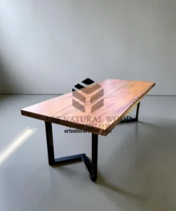 meja makan trembesi kaki besi-meja kayu besar-meja makan besar-meja kayu trembesi