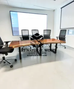 meja meeting besar kayu trembesi-meja kayu besar-meja rapat kantor-meja kayu trembesi