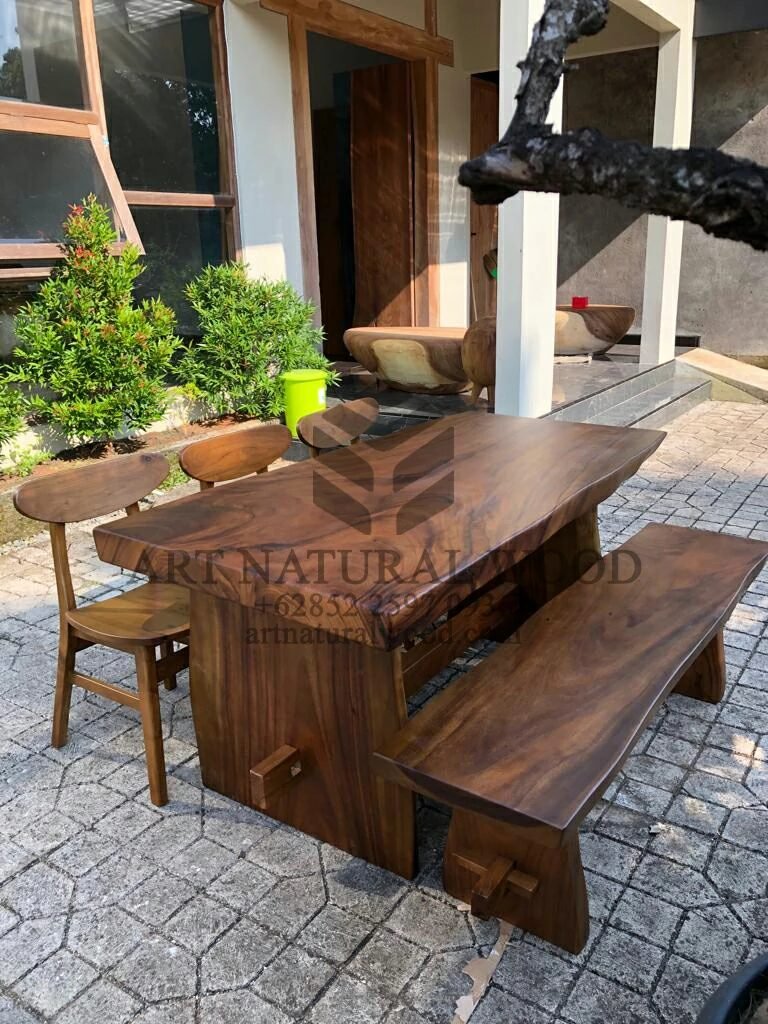 meja makan kayu suar-meja makan trembesi-meja kayu besar-meja kayu alamai
