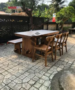 meja makan kayu suar-meja makan trembesi-meja kayu besar-meja kayu alamai