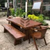 meja makan minimalis kayu utuh-meja kayu besar-meja makan kayu uth