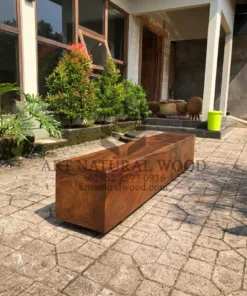 bangku balok kayu trembesi-bangku balok kayu utuh-bangku kayu utuh