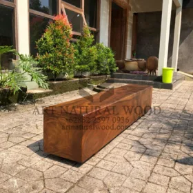 bangku balok kayu trembesi-bangku balok kayu utuh-bangku kayu utuh