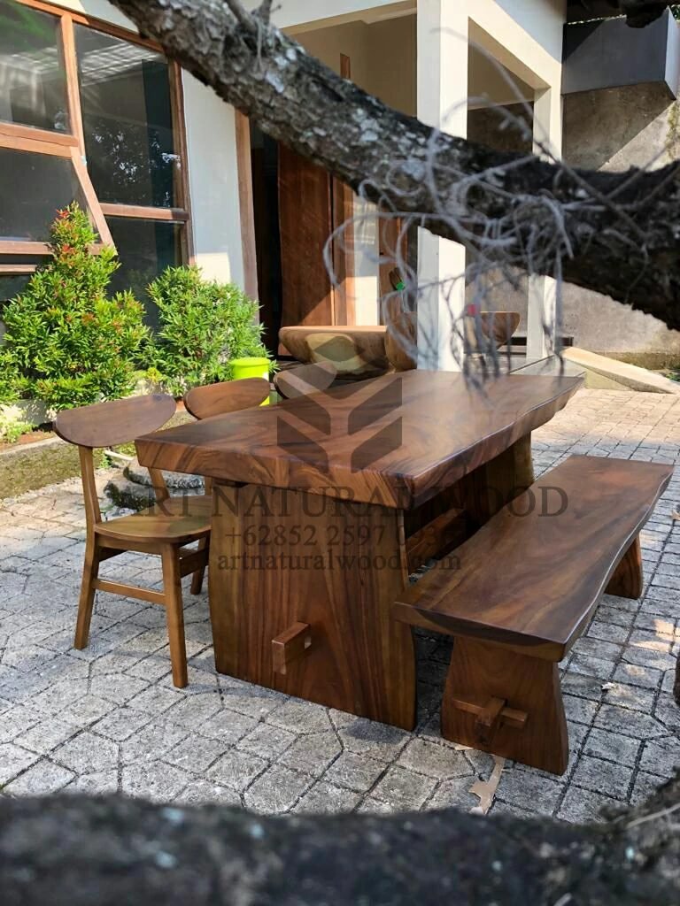 meja makan kayu suar-meja makan trembesi-meja kayu besar-meja kayu alamai