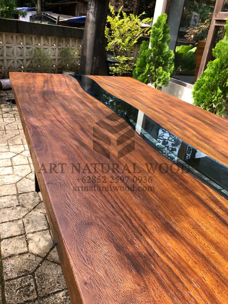 meja kayu unik-meja kayu besar-meja river kaca-meja resin-meja epoxy