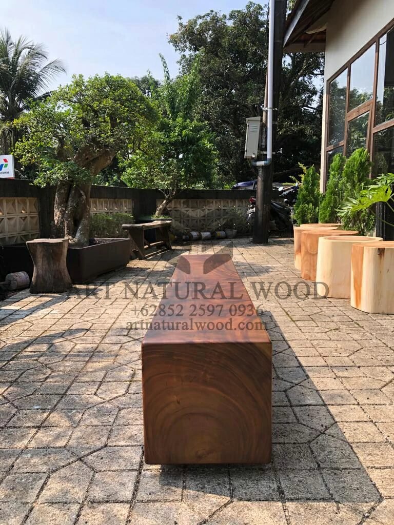 bangku balok kayu trembesi-bangku balok kayu utuh-bangku kayu utuh